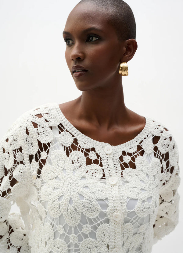 Joseph Ribkoff Crochet Cropped Cardigan