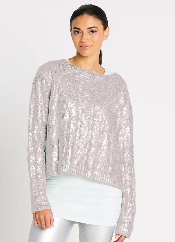 Planet Mini Foil Cable Crewneck Sweater