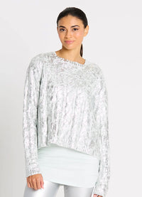 Planet Mini Foil Cable Crewneck Sweater