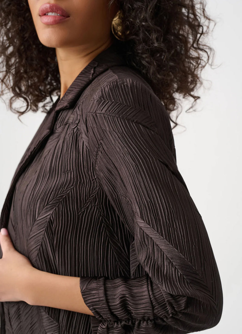 Joseph Ribkoff Pleated Satin Open Blazer