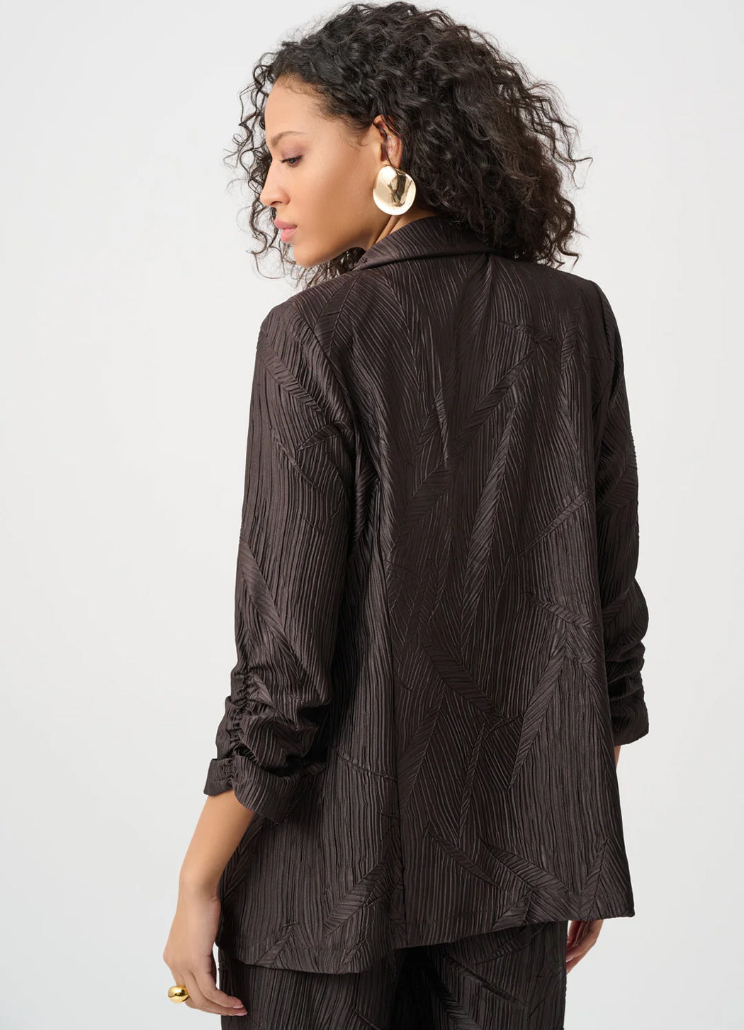 Joseph Ribkoff Pleated Satin Open Blazer