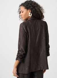 Joseph Ribkoff Pleated Satin Open Blazer