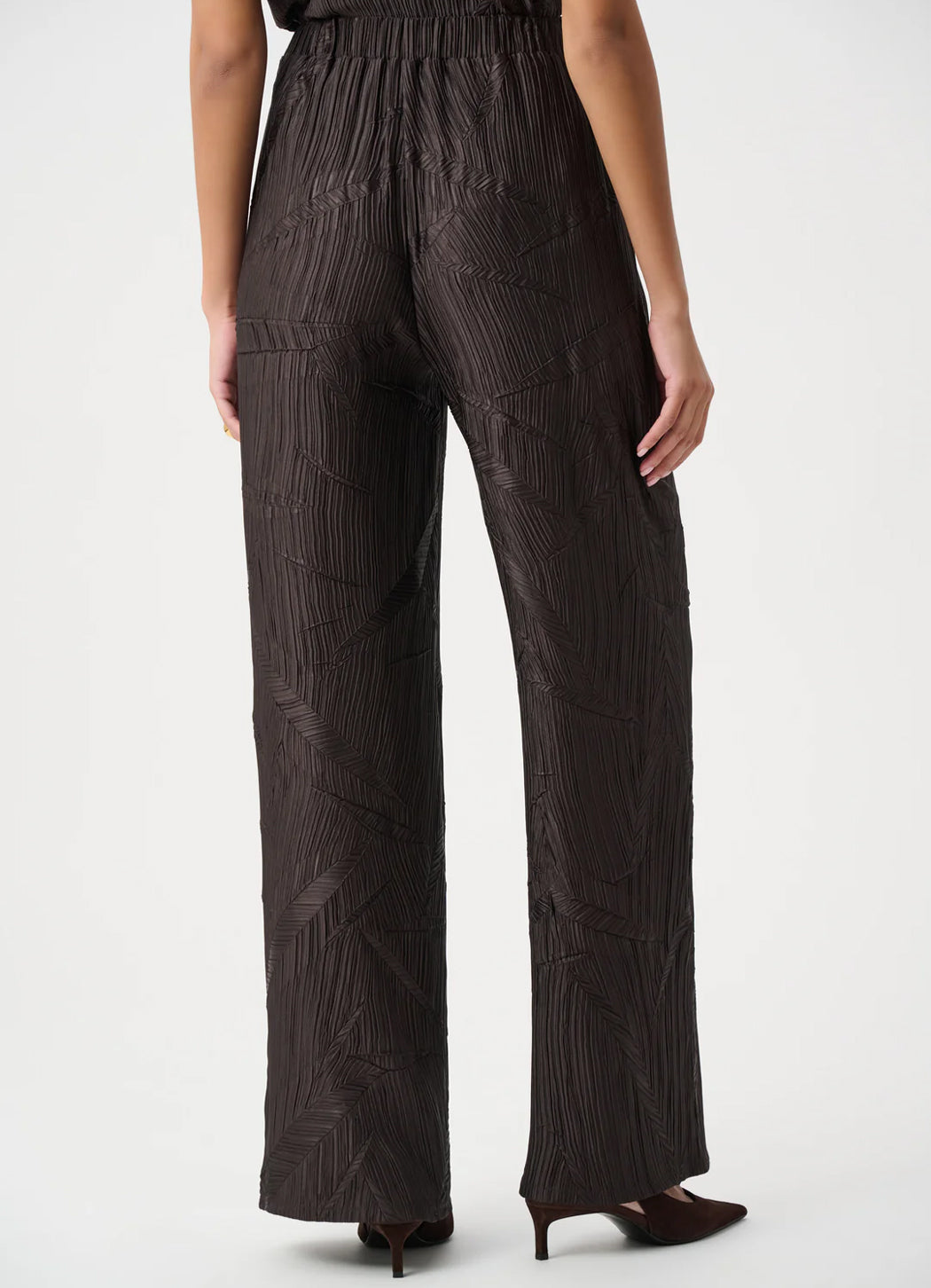 Joseph Ribkoff Pleated Satin Pull-On Wide-Leg Pants