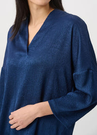 Joseph Ribkoff Crushed Satin Straight V-Neck Top