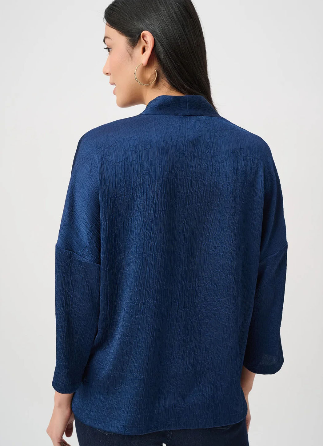 Joseph Ribkoff Crushed Satin Straight V-Neck Top