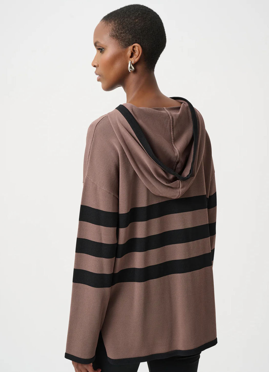 Joseph Ribkoff Striped Hooded Sweater