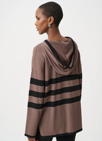 Joseph Ribkoff Striped Hooded Sweater