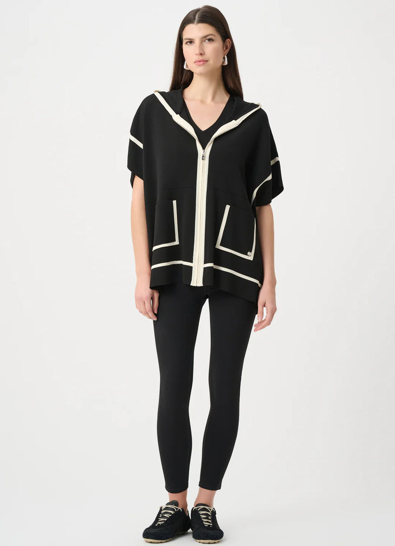 Joseph Ribkoff Hooded Short Sleeve Zipper Jacket
