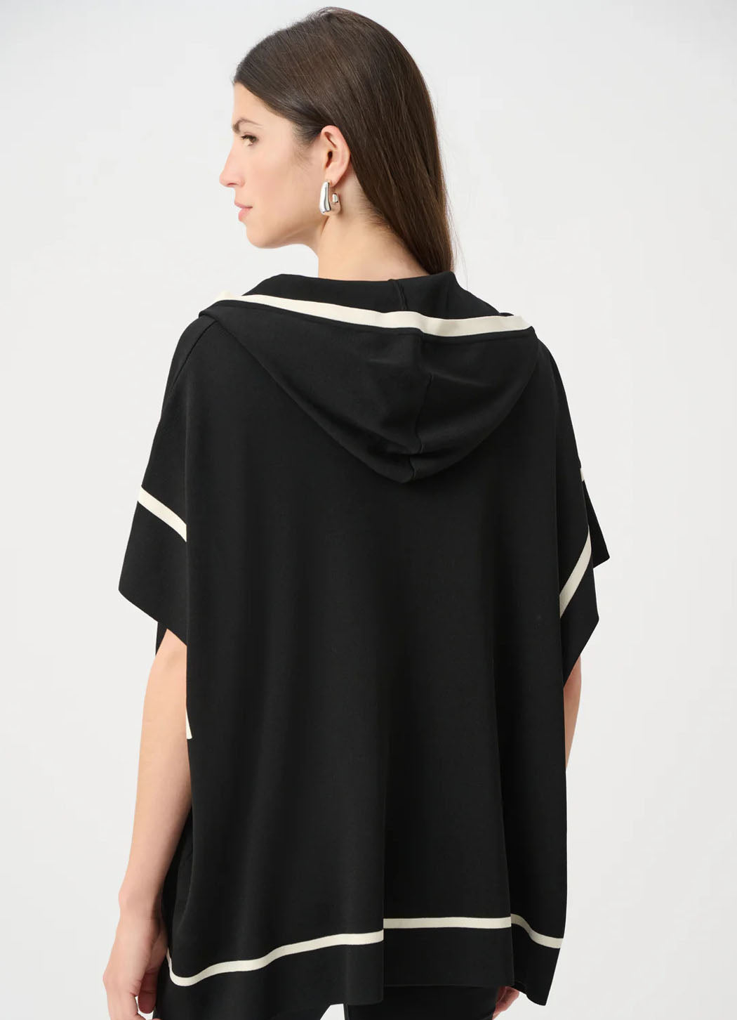 Joseph Ribkoff Hooded Short Sleeve Zipper Jacket