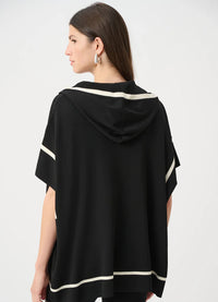 Joseph Ribkoff Hooded Short Sleeve Zipper Jacket