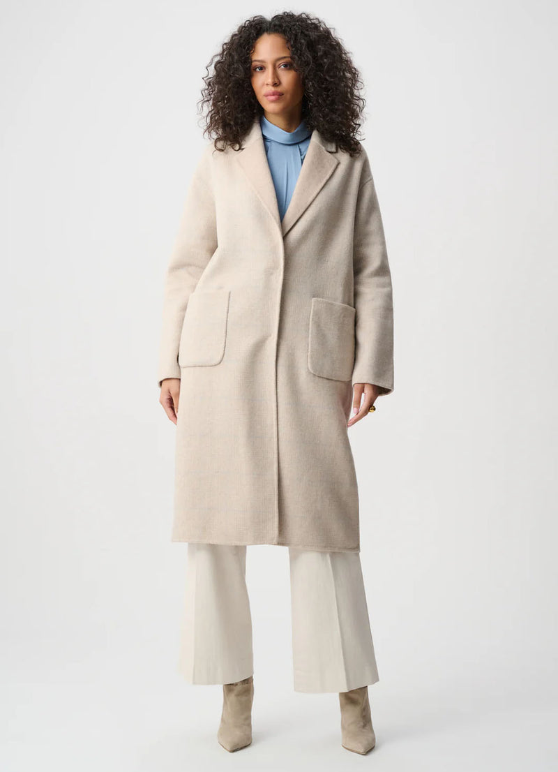Joseph Ribkoff Wool Blend Plaid Reversible Boxy Coat