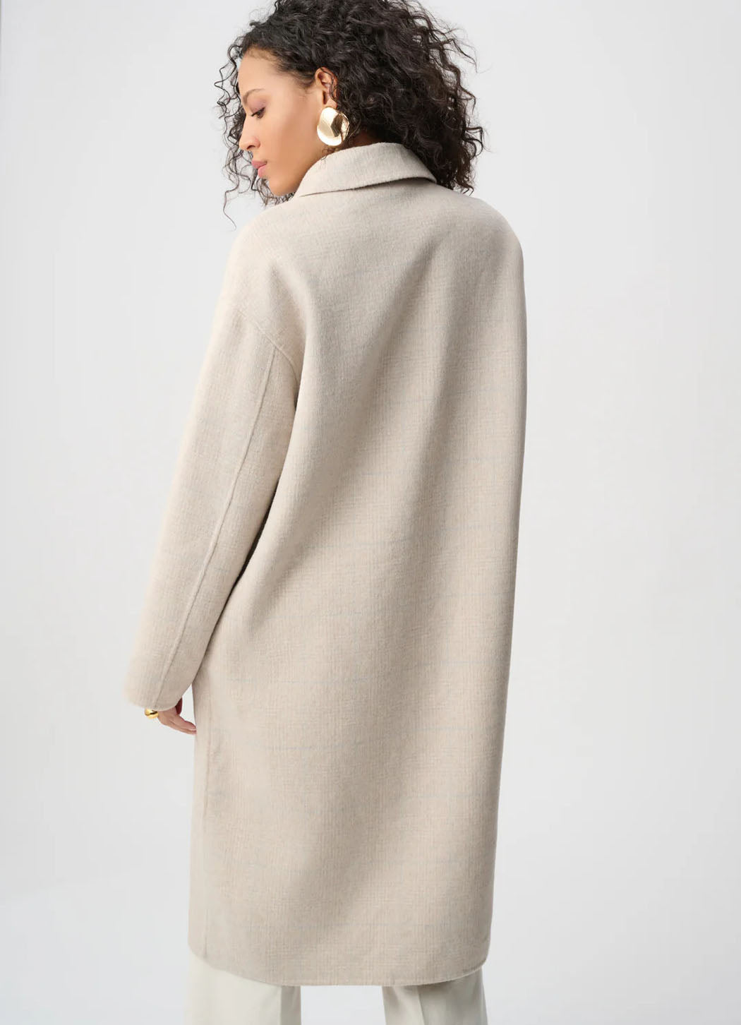 Joseph Ribkoff Wool Blend Plaid Reversible Boxy Coat