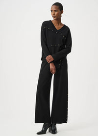 Joseph Ribkoff Asymmetric Sweater With Metal Stud Detail