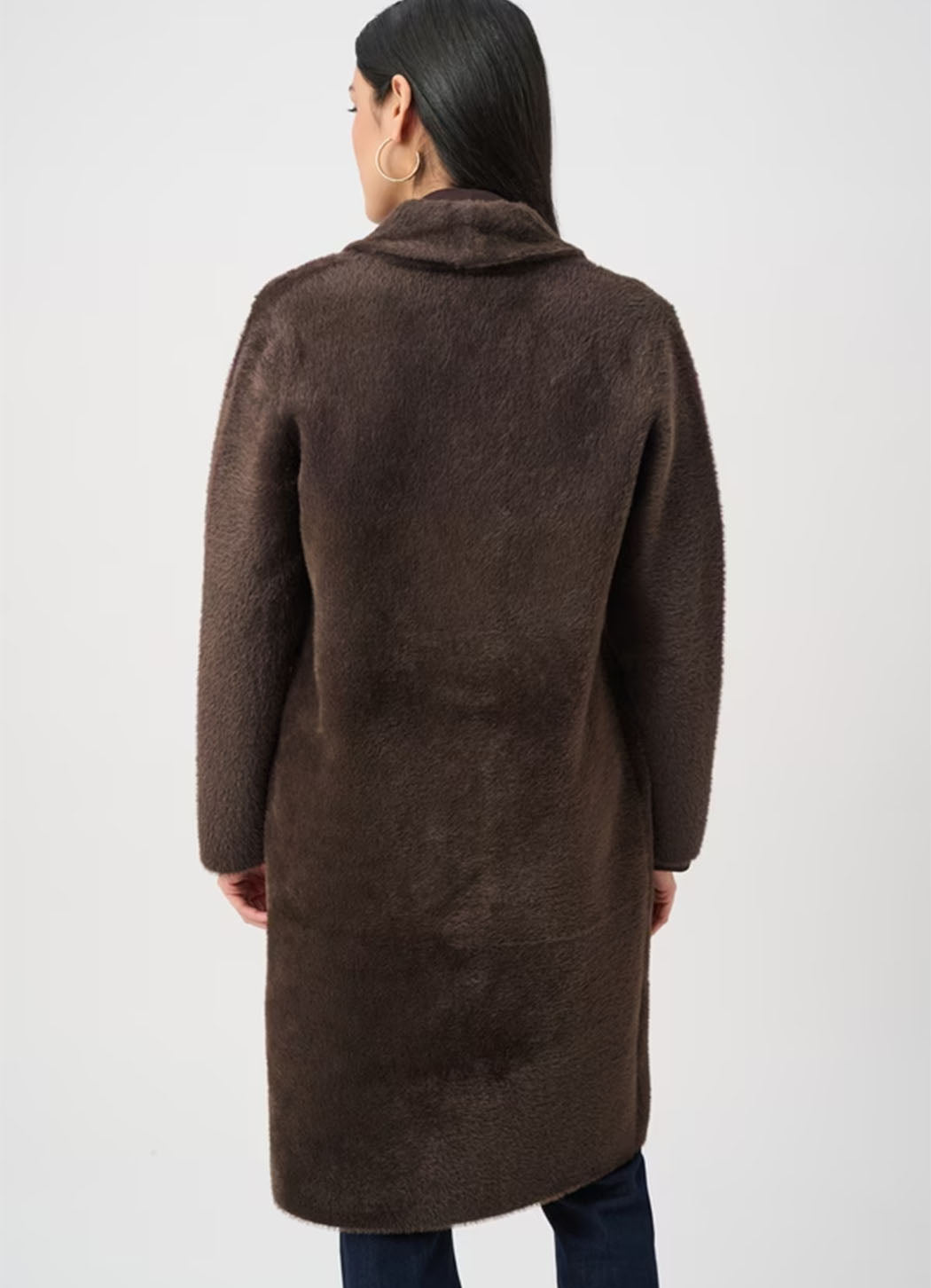 Joseph Ribkoff Open-Front Fur Collar Coat