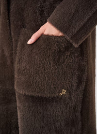 Joseph Ribkoff Open-Front Fur Collar Coat