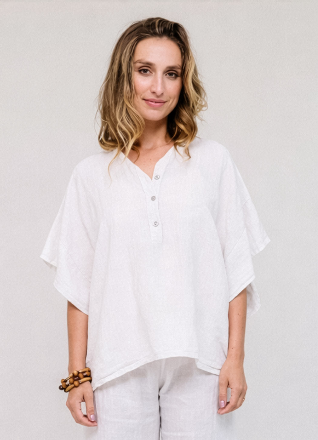 SAGA Button Collar Top