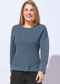 Escape Waffle Knit Boxy Crew Neck