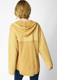Escape Waffle Knit Mixed Texture Hoodie