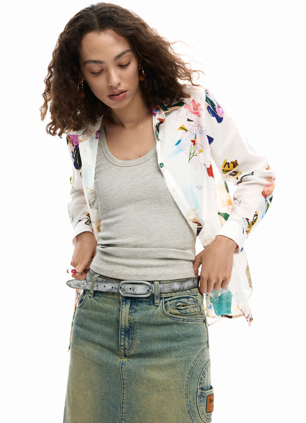 Desigual Flower Collage Shirt