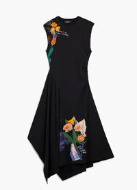 Desigual Asymmetric Floral Sleeveless Dress