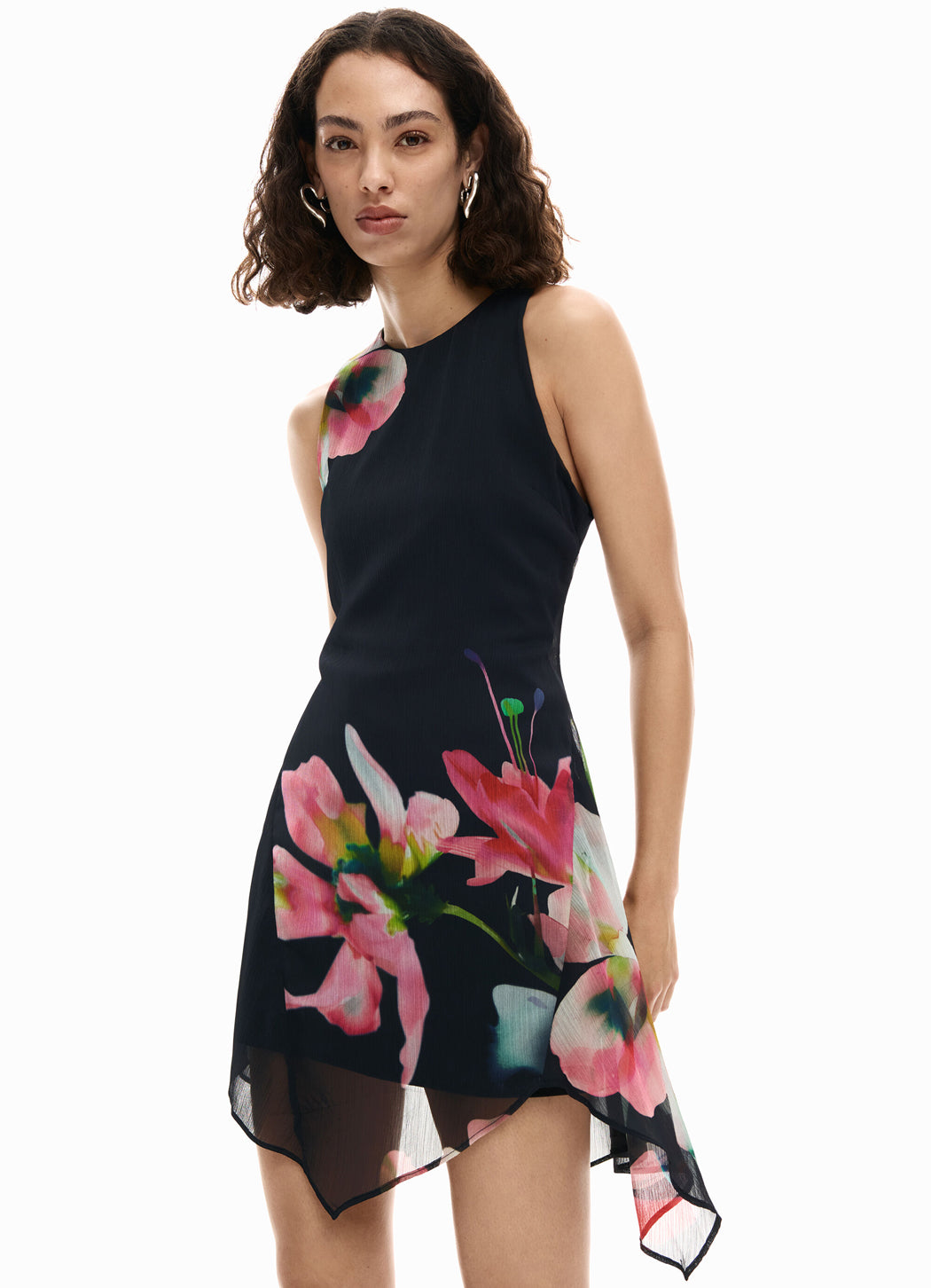 Desigual Asymmetric Floral Tank Dress