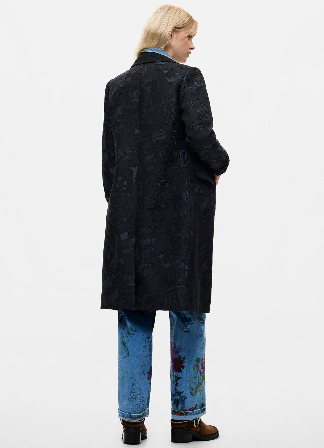 Desigual Straight Jacquard Coat