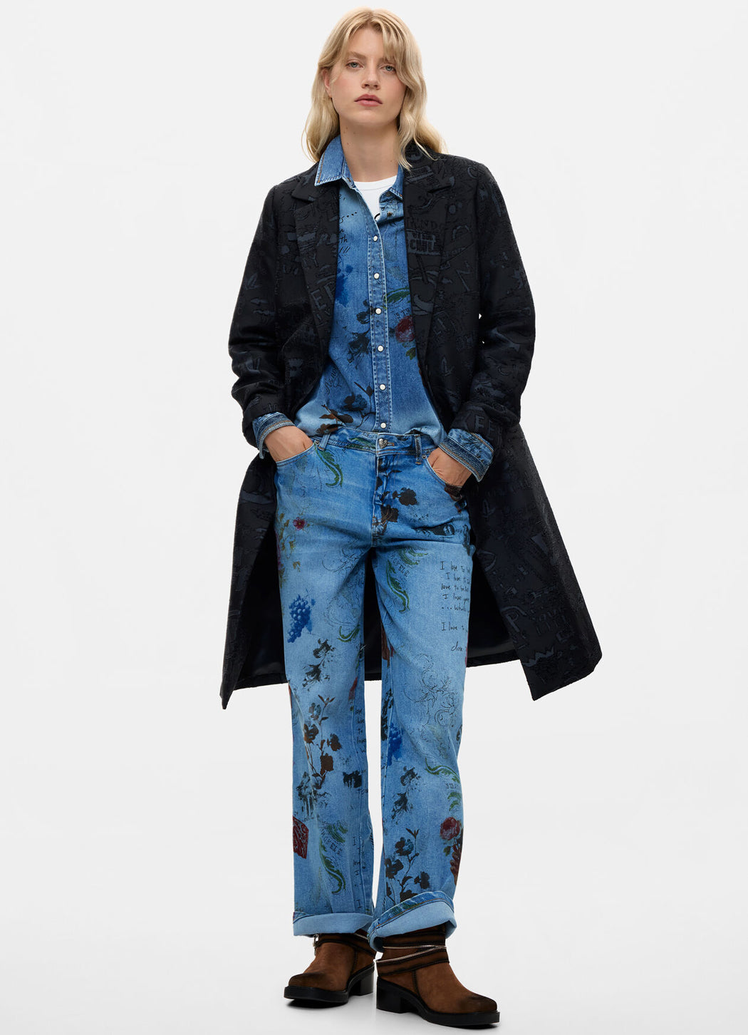 Desigual Straight Jacquard Coat