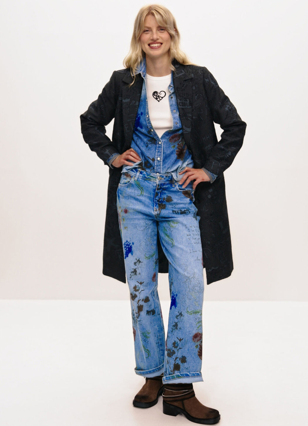 Desigual Straight Jacquard Coat