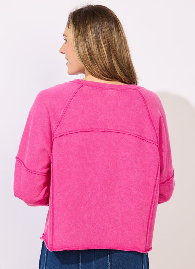 Escape Color Washed Terry Weekend Raglan Crew