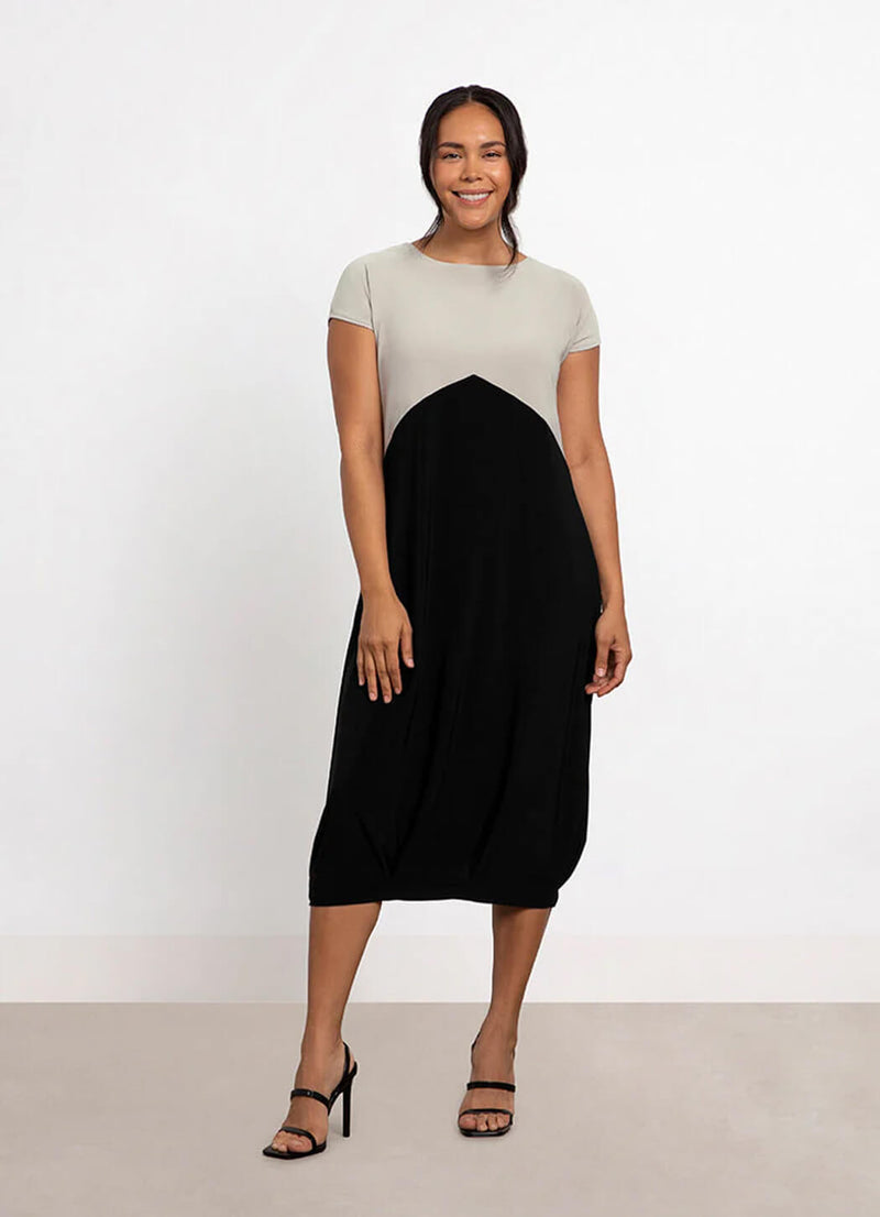 Sympli Color Block Lantern Dress