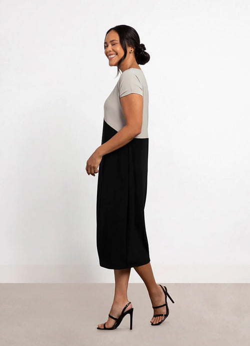 Sympli Color Block Lantern Dress