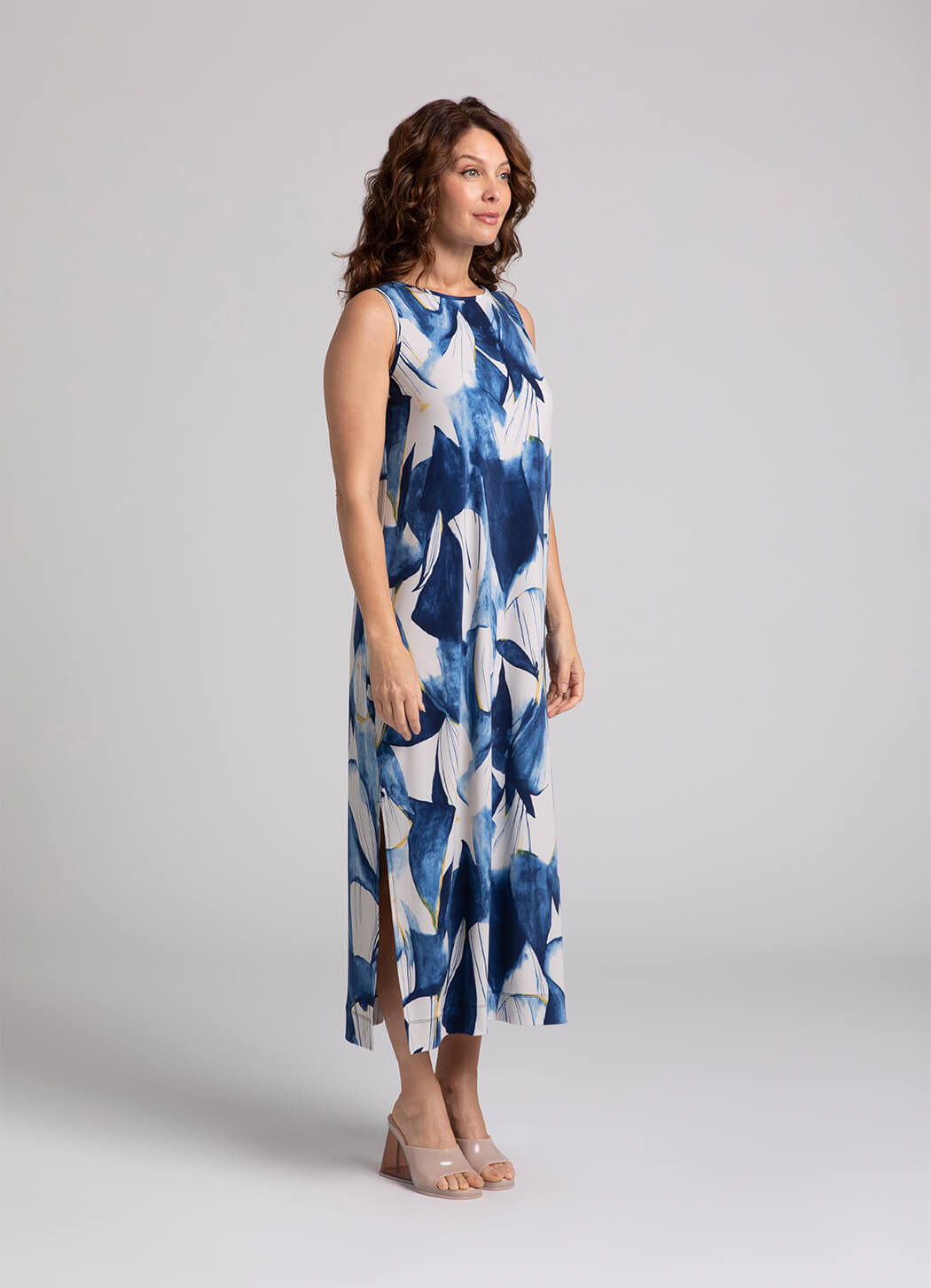 Sympli Print Reversible Slit Tank Dress