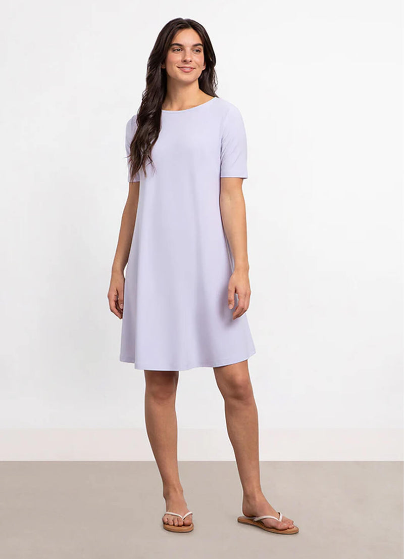 Sympli Trapeze Dress, Short Sleeve