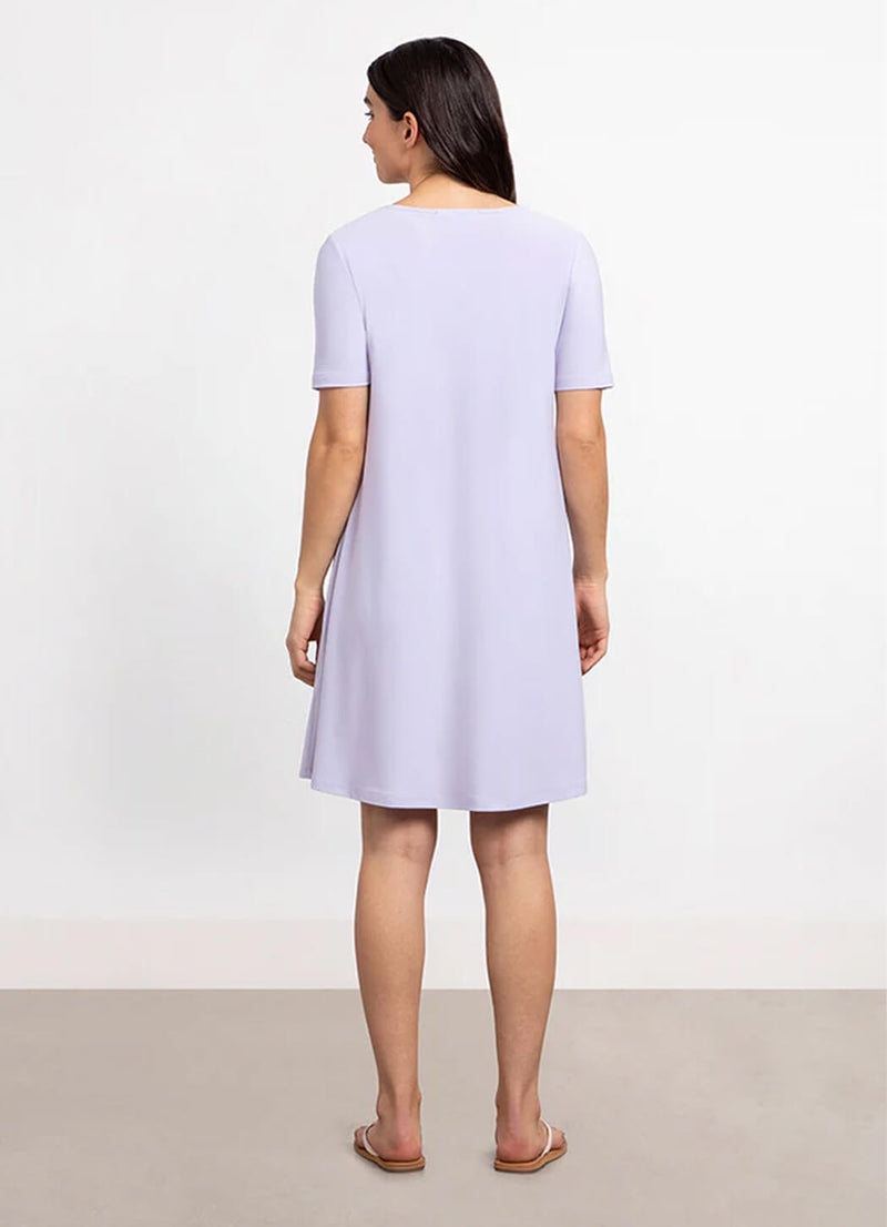 Sympli Trapeze Dress, Short Sleeve