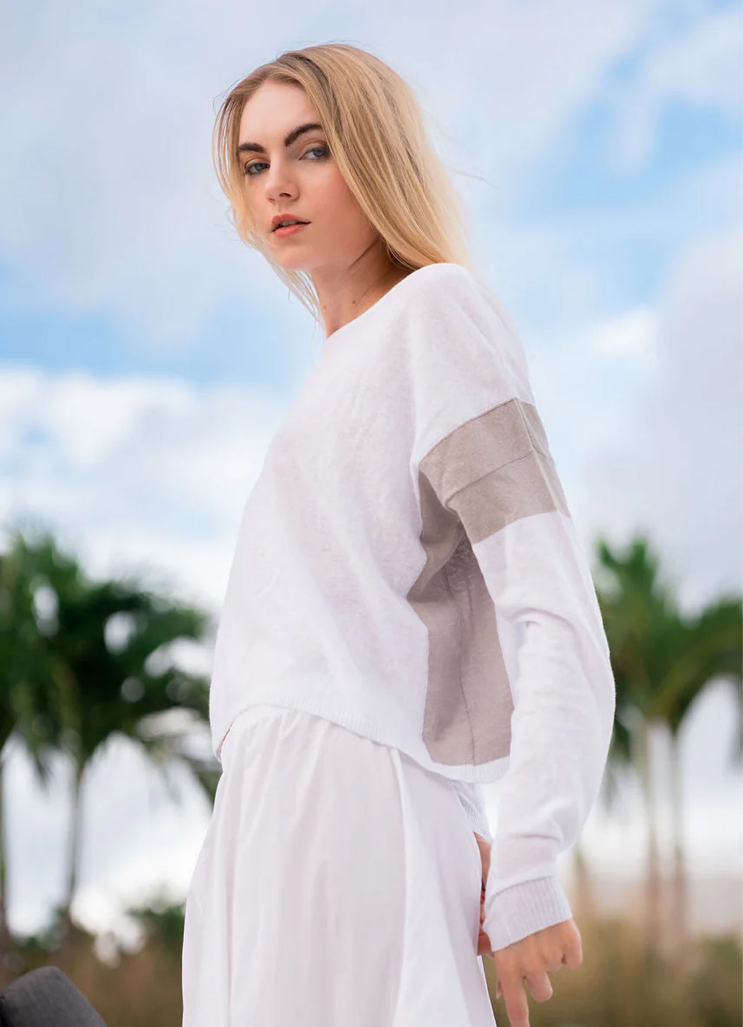 Planet 2 Tone Knit Sweater