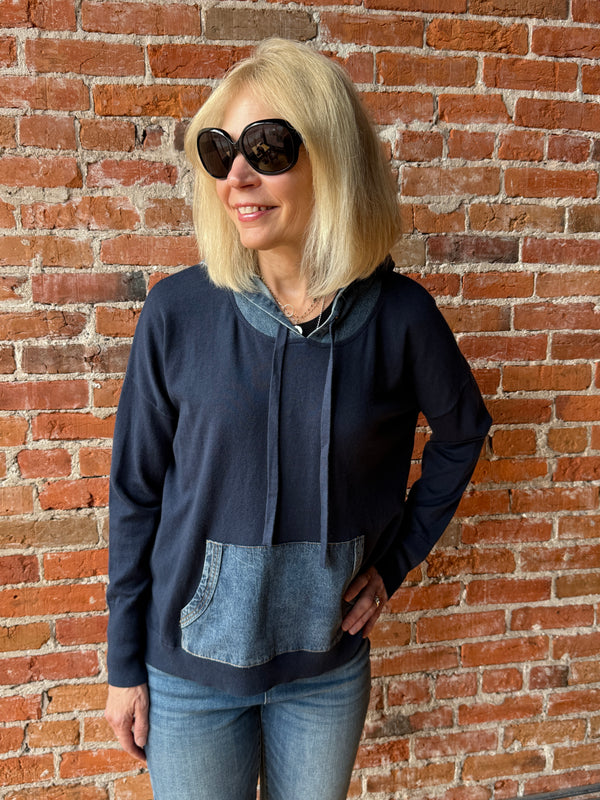 J. Society Denim Pocket Hoodie