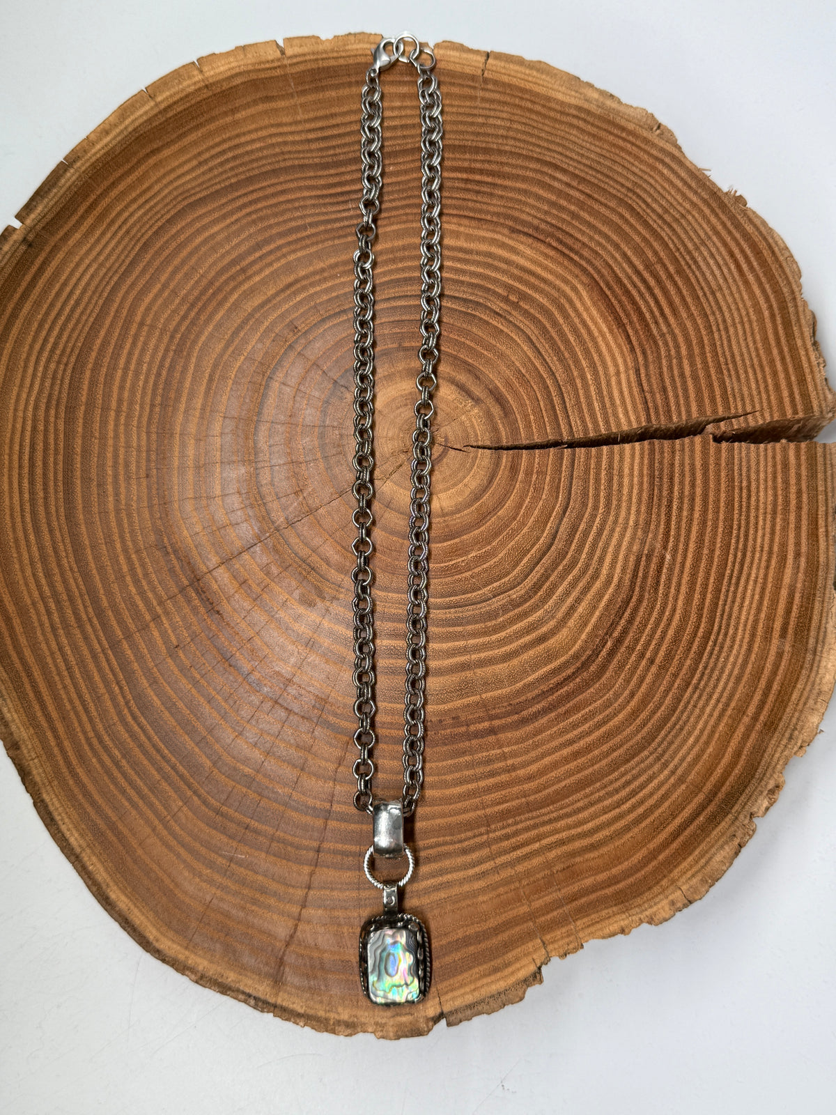 Belle Via Jewelry One-Of-A-Kind Square Abalone Necklace