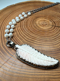 Belle Via Jewelry One-Of-A-Kind Exclusive Wild Buffalo Feather Necklace