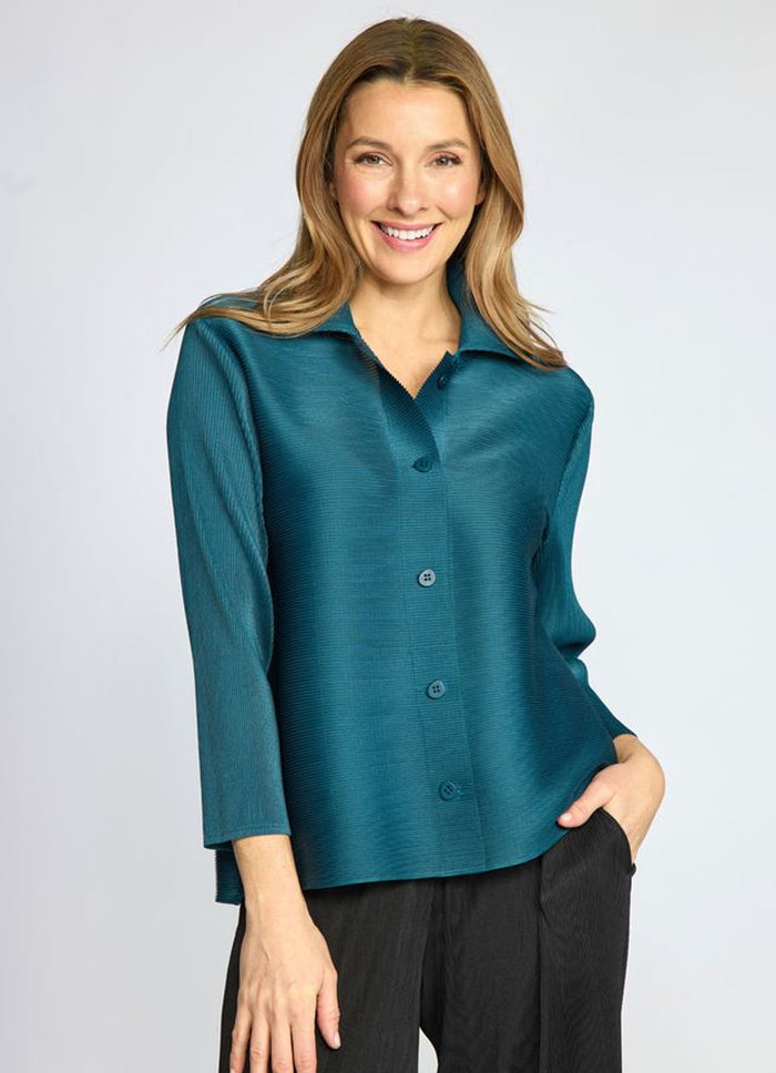 Olivia Parisian Pleats Solid Night Out Jacket