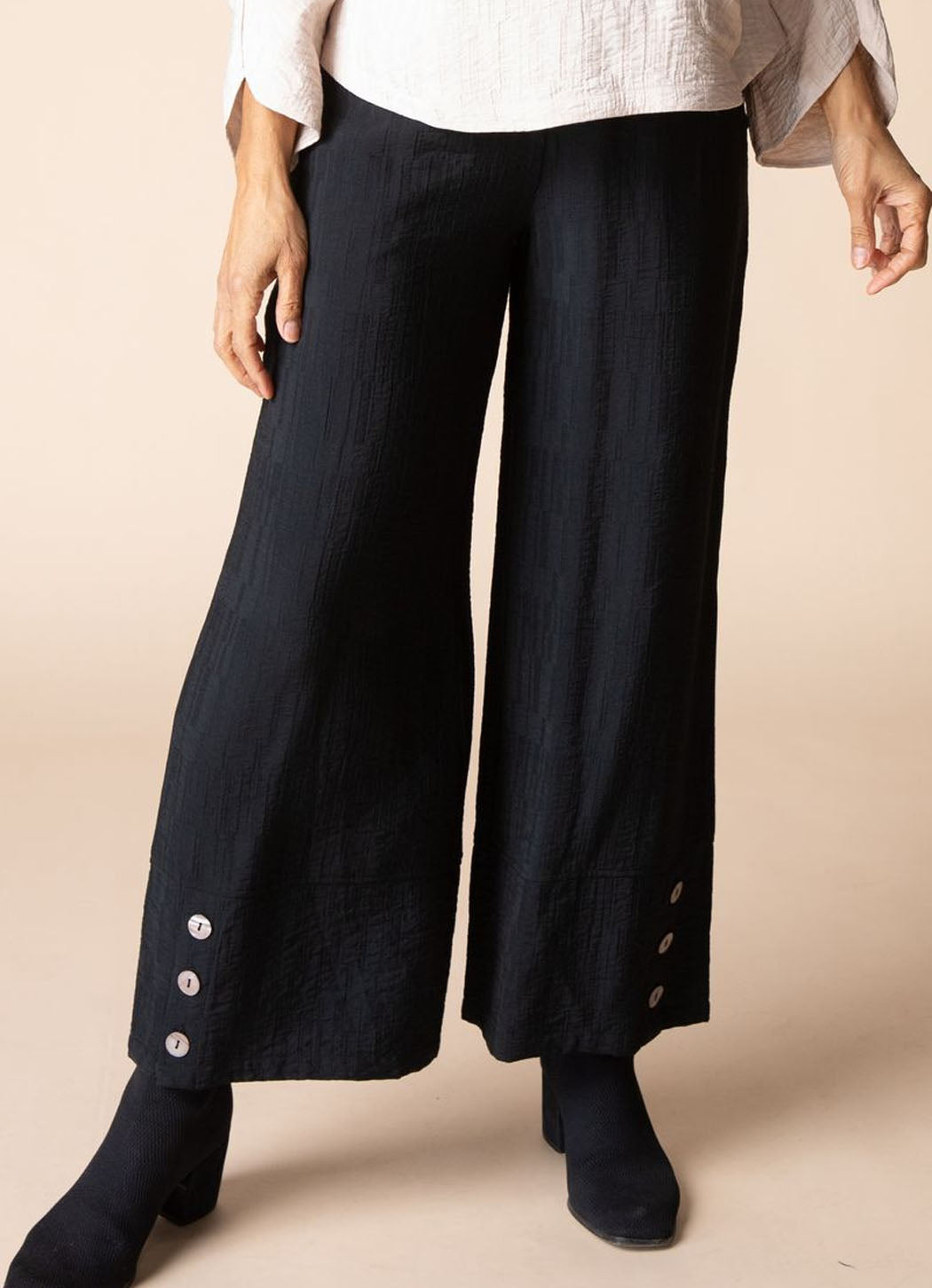 Habitat Jacquard Button Hem Pant