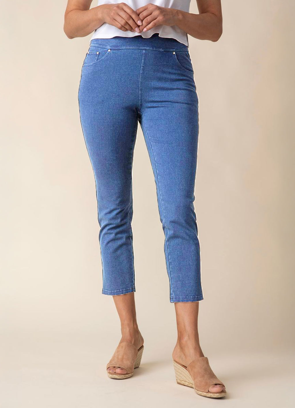 Habitat Stone Wash Cotton Capri Knit Jean – Details Direct