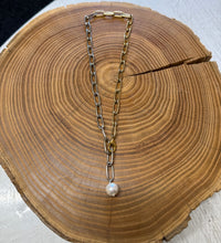 Belle Via Jewelry Mixed Metal Paperclip Chain Necklace