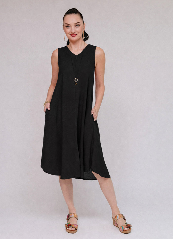 v neck sleeveless flare dress V-Neck Sleeveless Fit & Flare Midi Dress