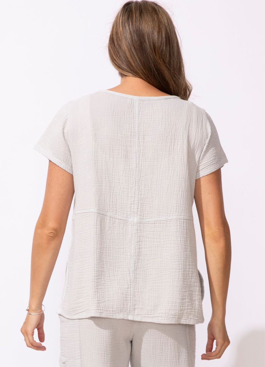 Escape Sunkissed Cotton Gauze V-Neck Tee