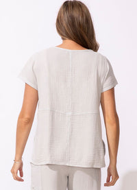 Escape Sunkissed Cotton Gauze V-Neck Tee