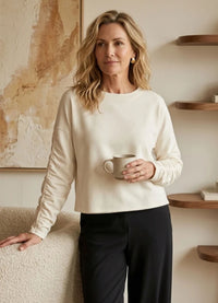 Olivia Feather Lux Knit Solid Wander Pullover