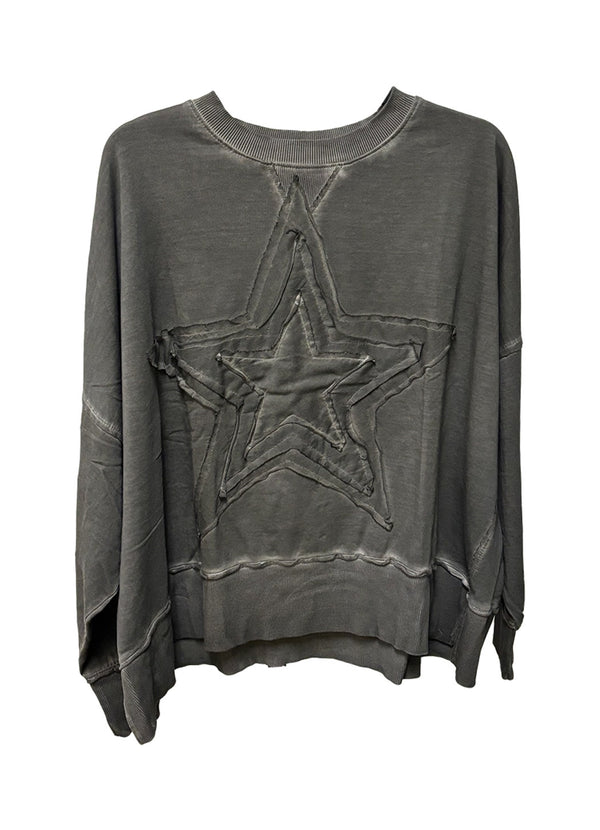I Love Linen Star Patch Sweatshirt