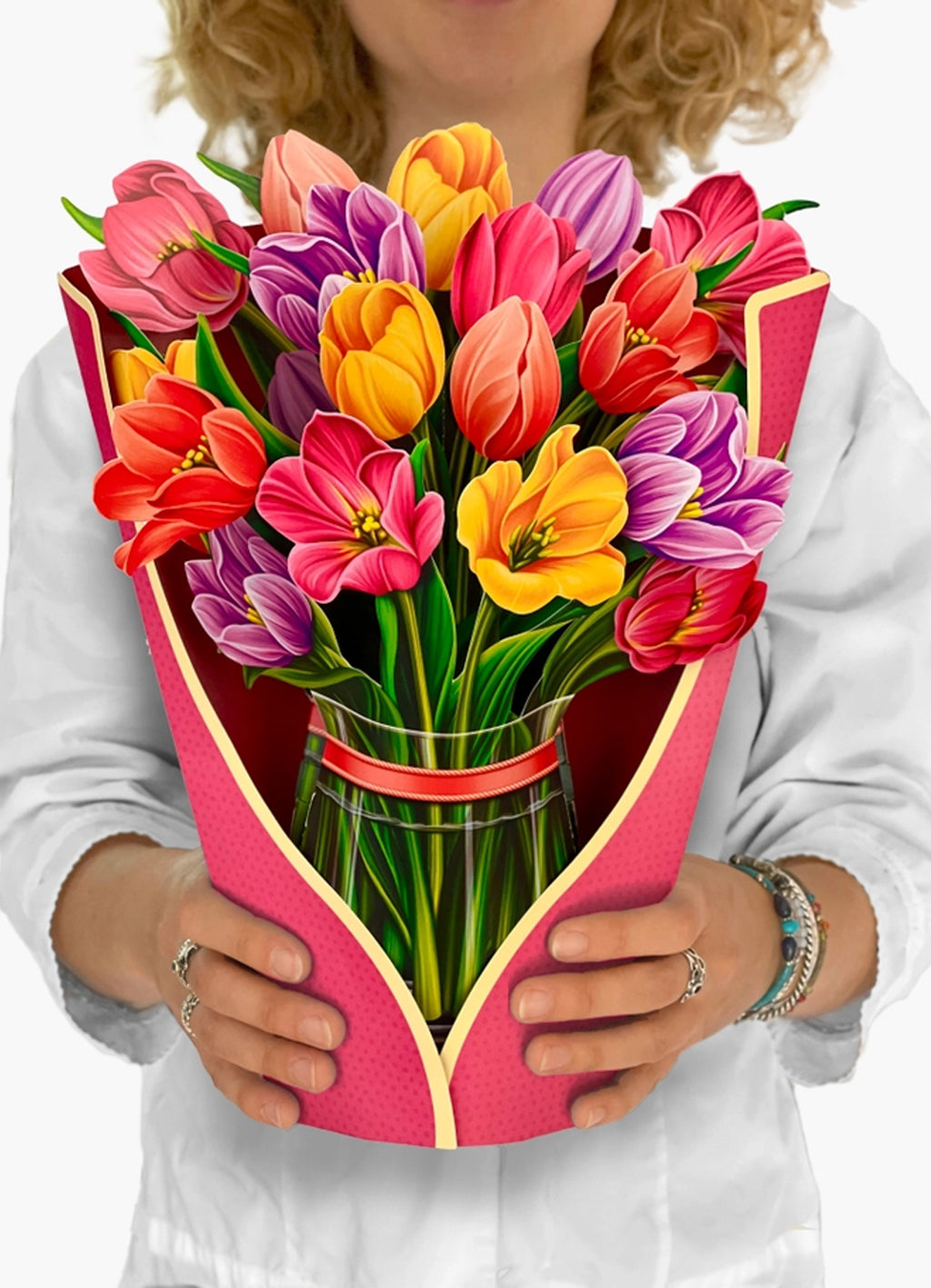 FreshCut Paper Festive Tulips Pop-up Greeting Cards