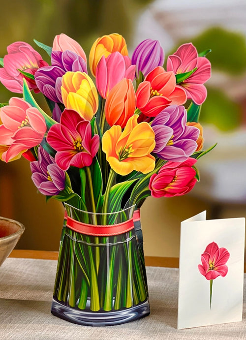 FreshCut Paper Festive Tulips Pop-up Greeting Cards