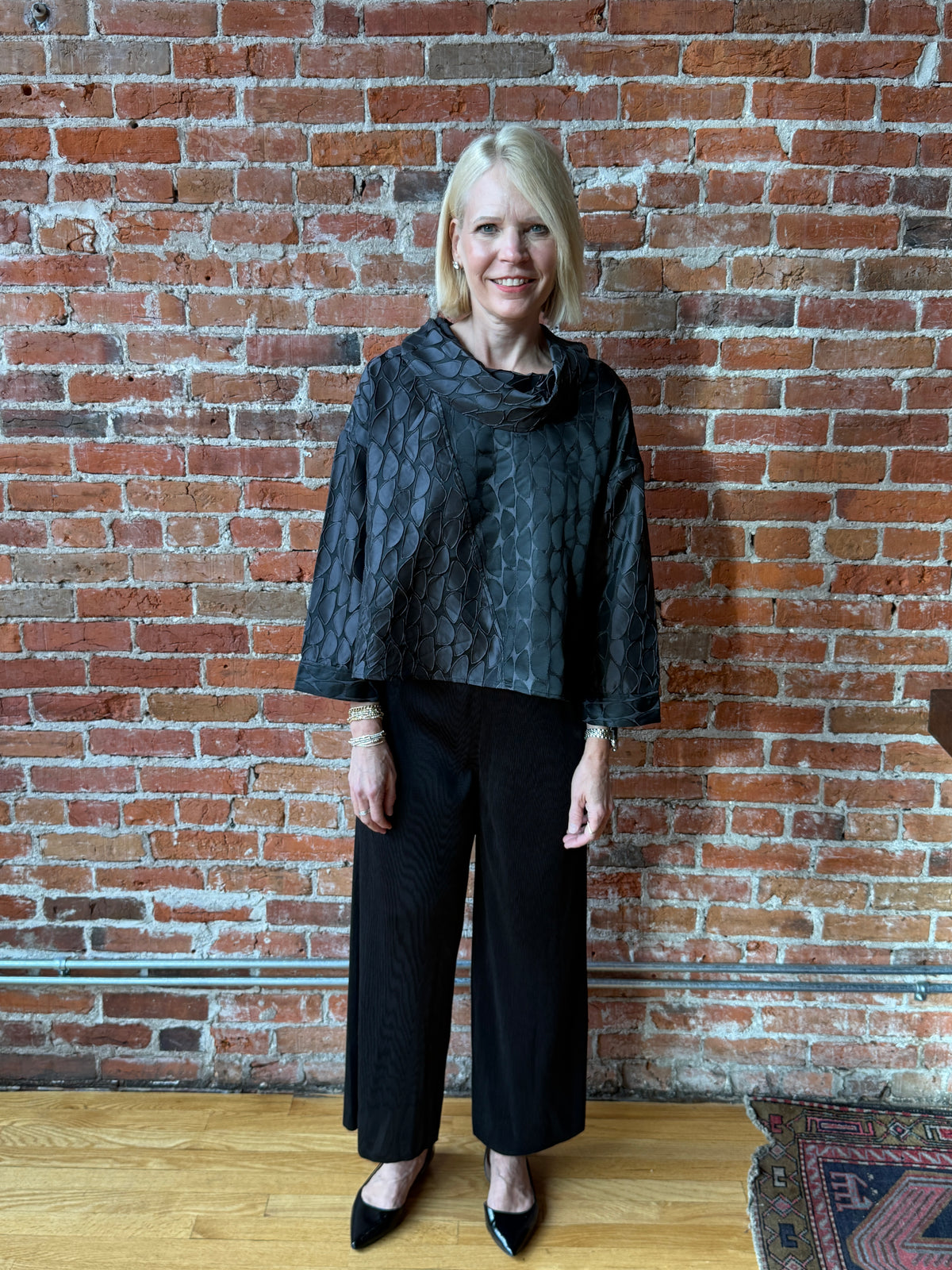 Olivia Jacquard Crescent Cowl